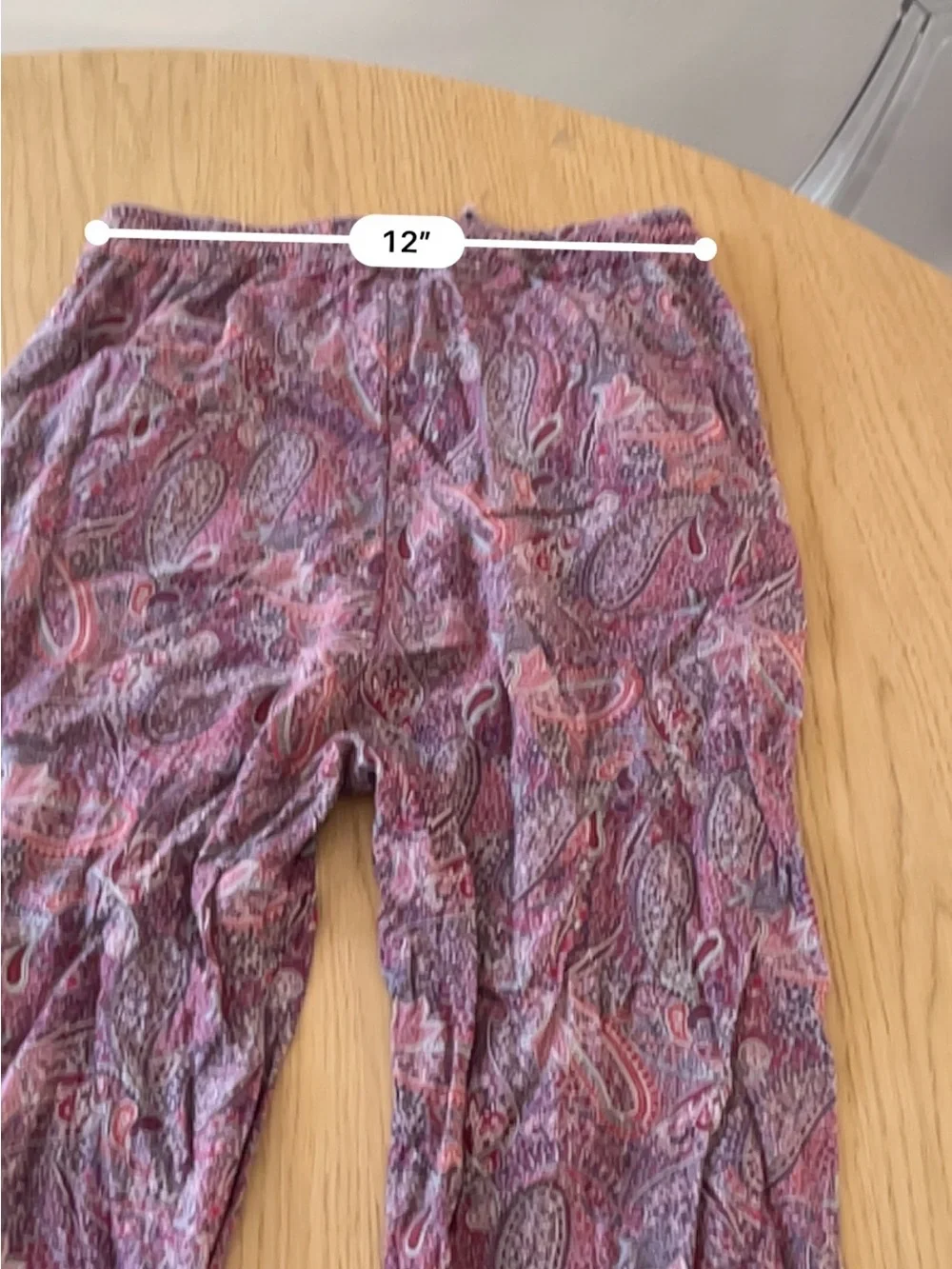 Brandy Melville Mauve Paisley Boho Relaxed Drawstring Culottes Joggers